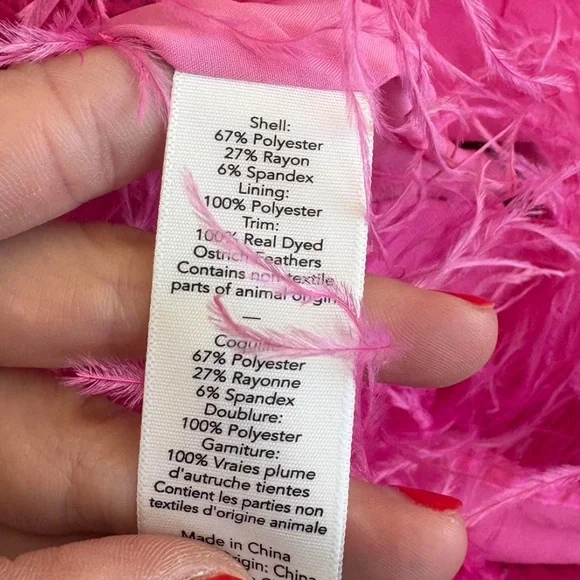 Revolve LIKELY $328 dyed ostrich feathers mini dress small GORGEOUS - Picture 8 of 10